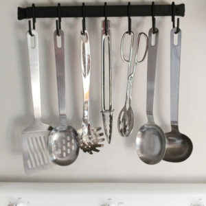 Cup or Utensil Rack 16 Inches Long – Comes With 4 Movable Hooks