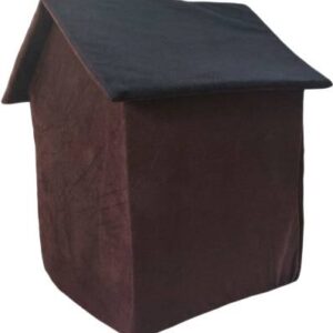 Foldable Velvet Fabric Dual Brown Black Color House For Dogs